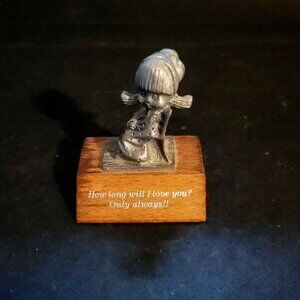 Vintage Paula's Collectibles Pewter on Wood 1982